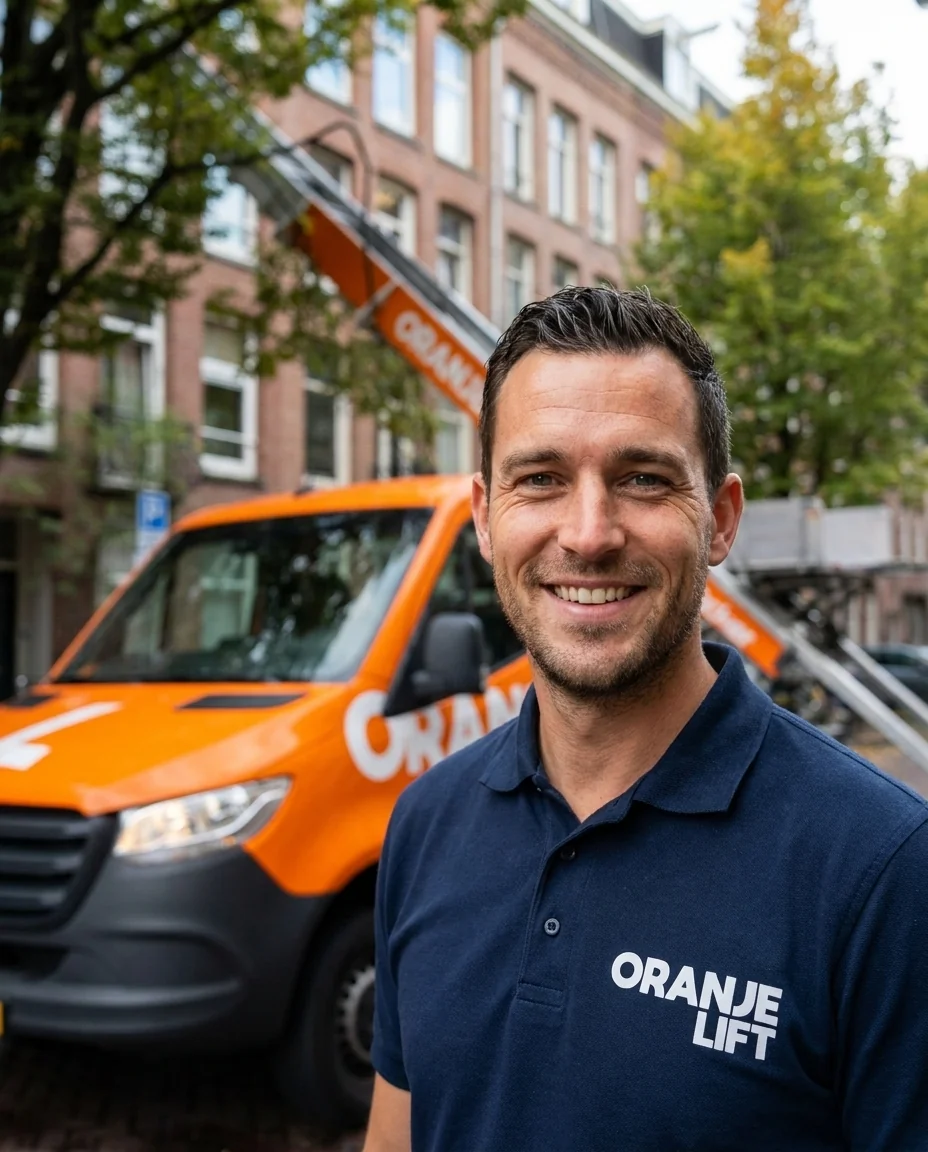 OranjeLift teamlid verzorgt flexibele levering zonder vast tijdstip